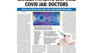 Cancer patients can take COVID JAB Doctors