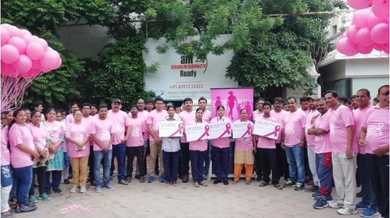 Aware Gleneagles Global Hospital organises a Walkathon on occasion of Breast Cancer Awareness Month