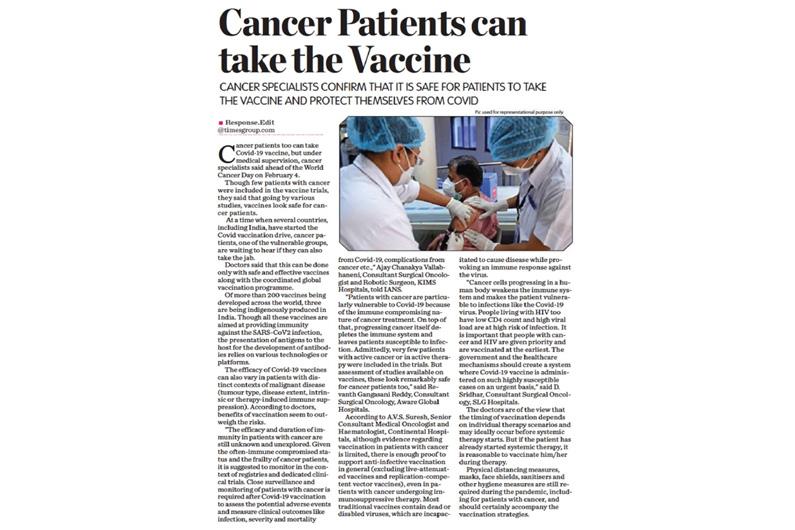 Cancer patients can take the vaccine