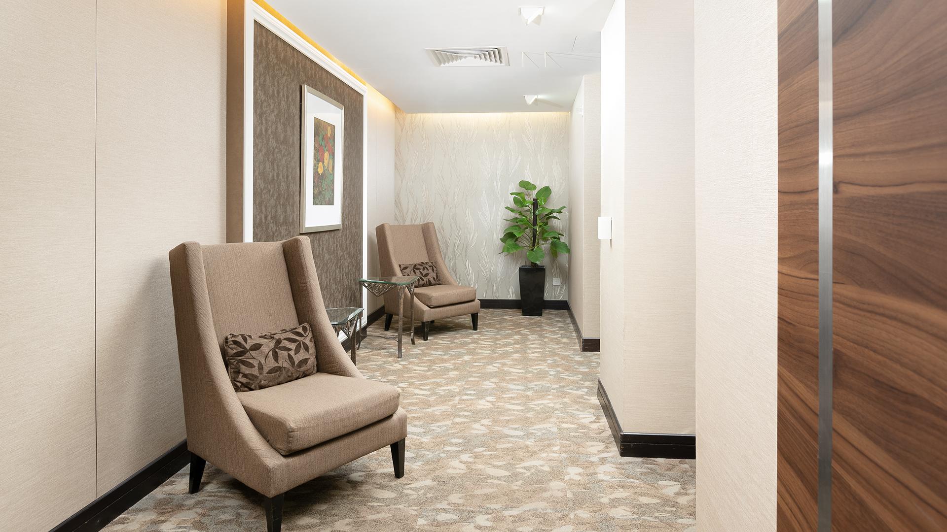 Spacious waiting area for visiting guests