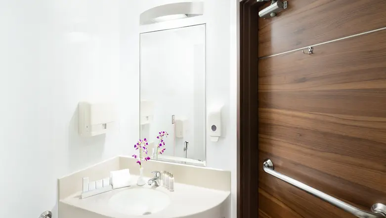 Each suite has a child-friendly washroom with curated toiletries