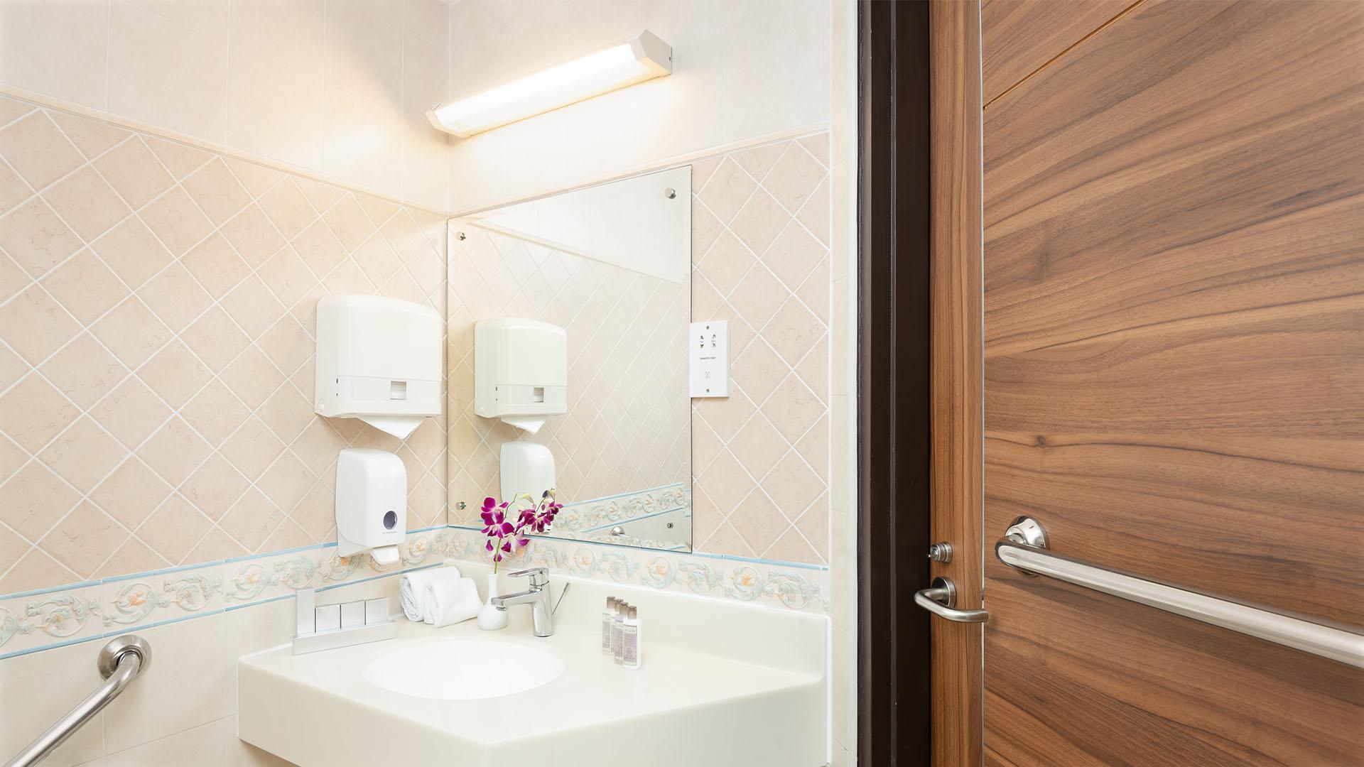 Bathroom with premium bath amenities