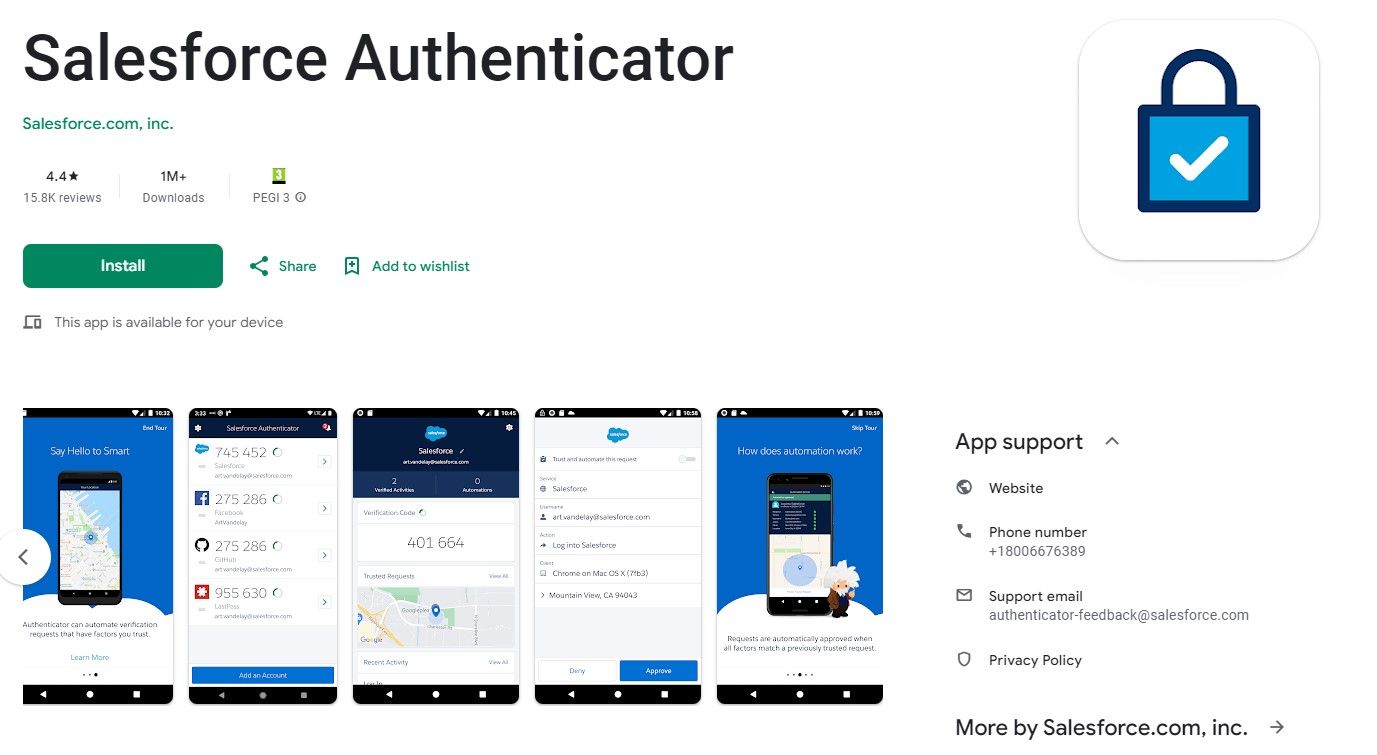 Salesforce authenticator