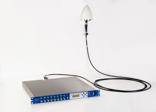 HS FO GNSS GNSS over fiber, Power over fiber, Antenna, Base unit 1RU, L1, L5, 16 RF OUT, 1 FO OUT, Monitoring System 1