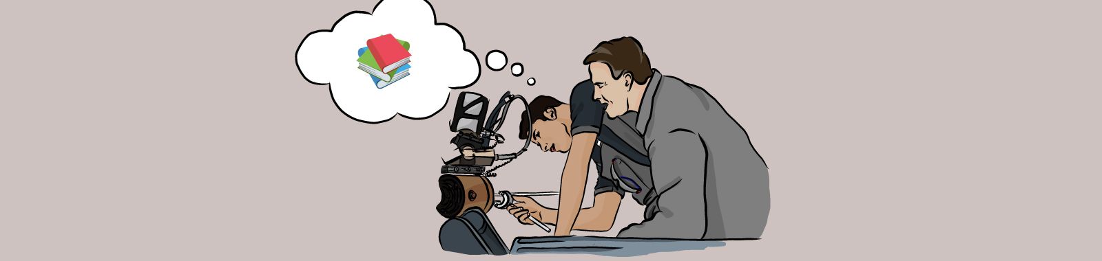 Banner wide with books emoji