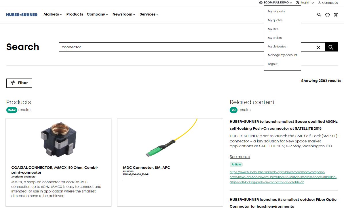 Website of the partner portal