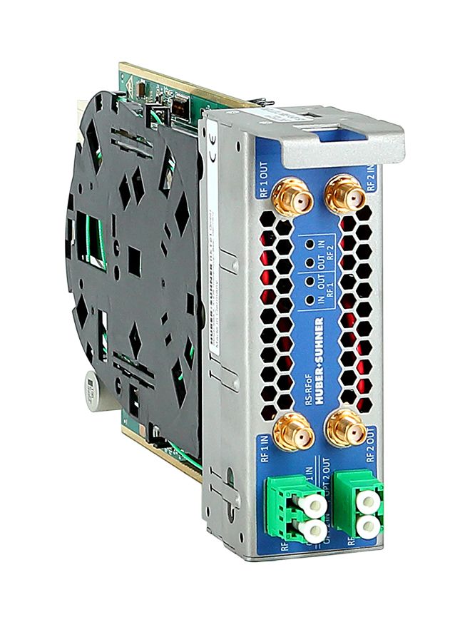HS FO RFoF Lab automation RF over fiber, Lab automation, RF transmitter and receiver, 2 RF IN, 2 RF OUT, 2 FO IN, 2 FO OUT, softare adjustable RFoF transmitter and receiver module 1