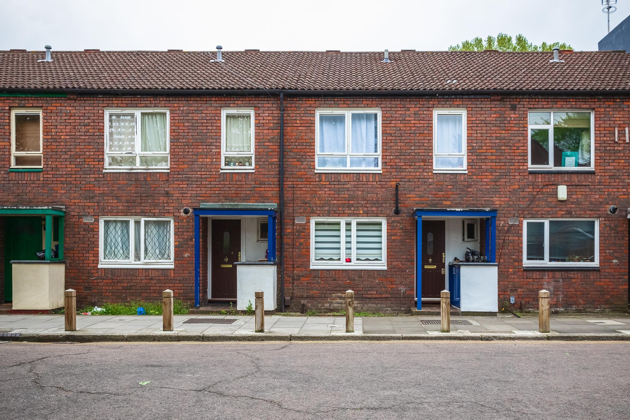 Terraced houses around Hackney in London