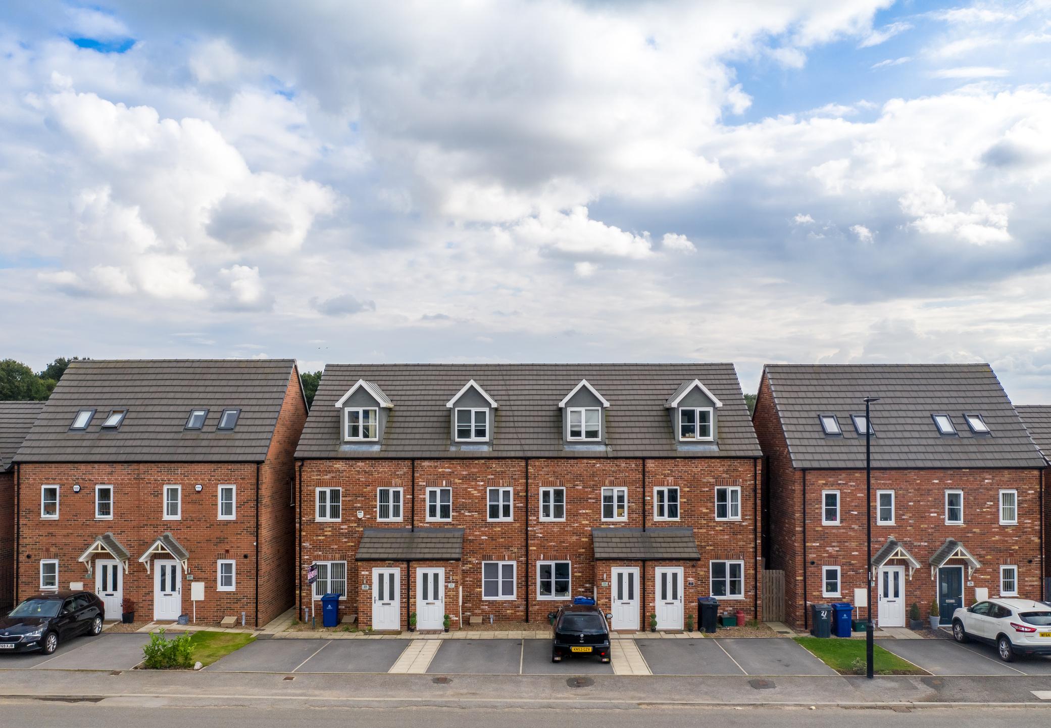 A row of new build homes.