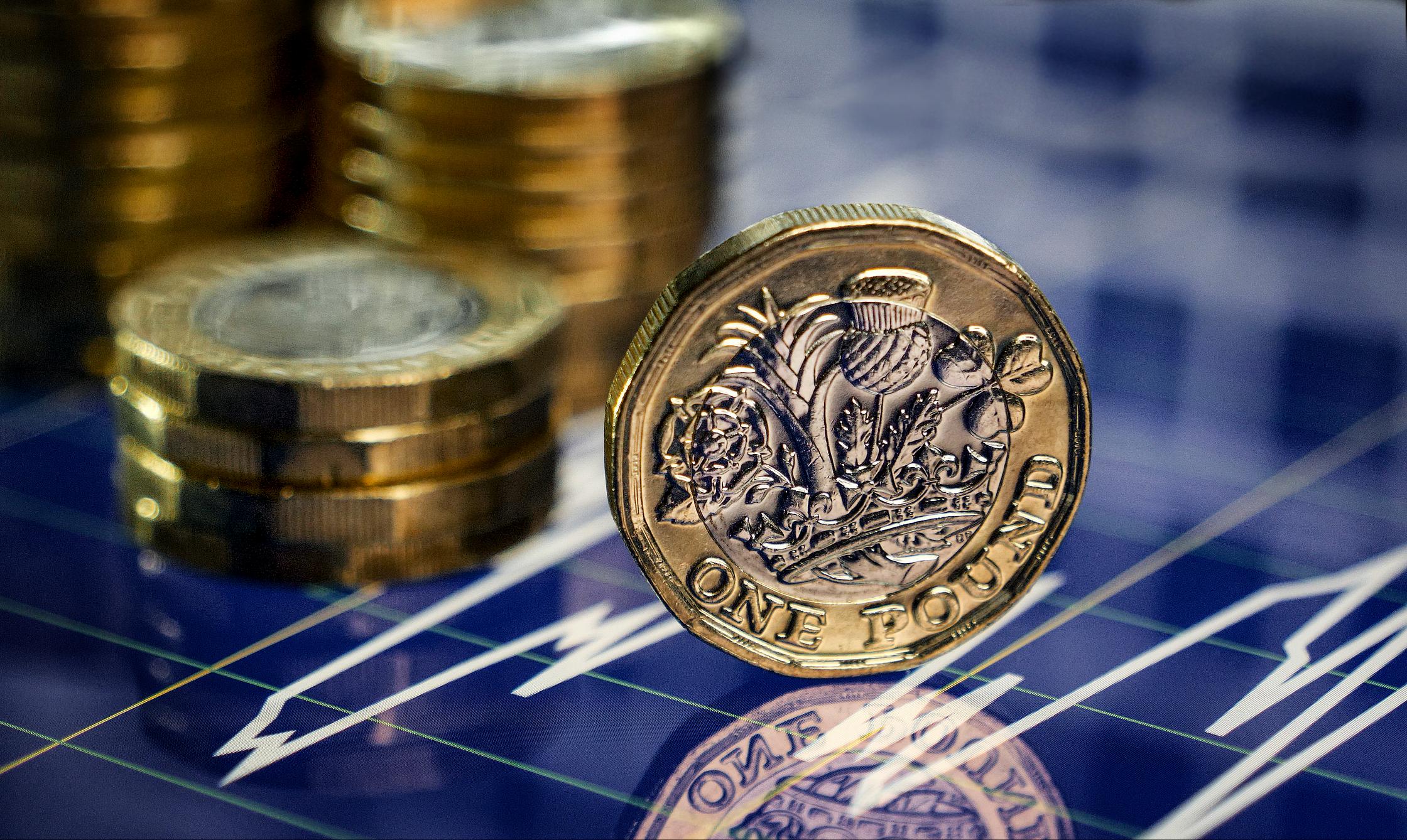 Close up of a pound coin.