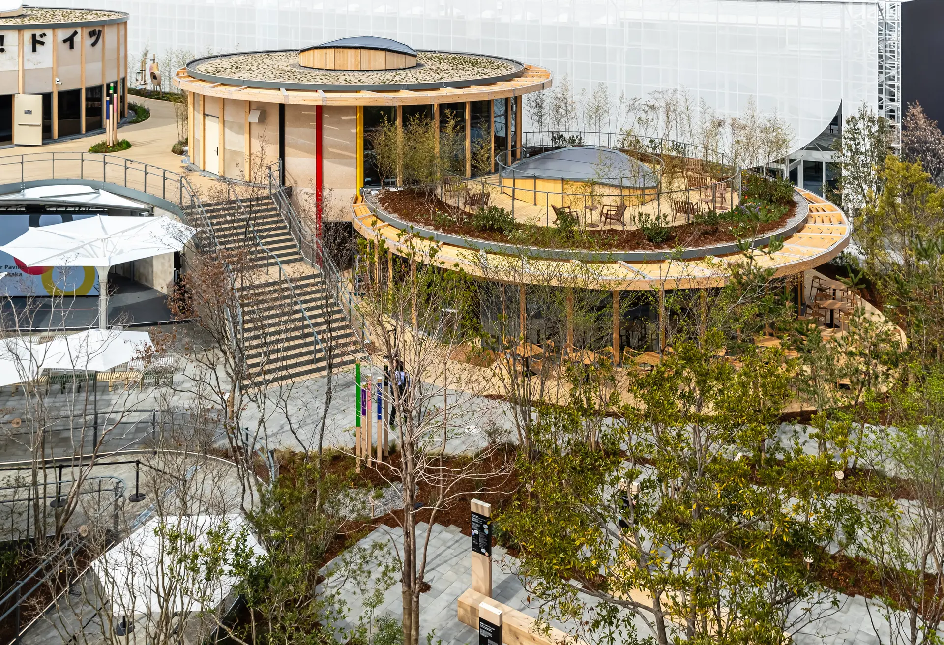 Pavilion exterior view day, Architecture