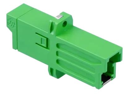 E-2000® Adapter, SM, APC, 2-Loch Flansch, Simplex, grün