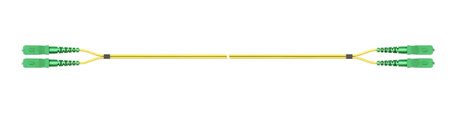 Duplex, SC-SC, APC, 2.0mm, yellow, SM/A2