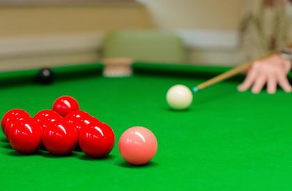 Man playing snooker at Hartfields, Hartlepool