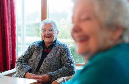 lady at coffee morning at Plaxton Court, Scarborough