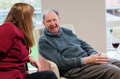 Care staff and resident at New Lodge, York