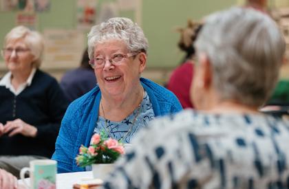 Lady smiling at Hartfields, Hartlepool