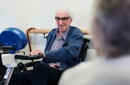 Man in the gym at Plaxton Court, Scarborough