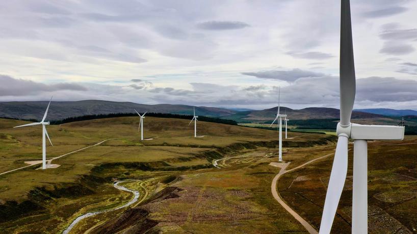 Wind turbines in UK countryside