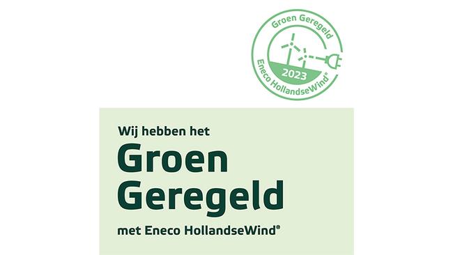 Groen geregeld sticker 2023