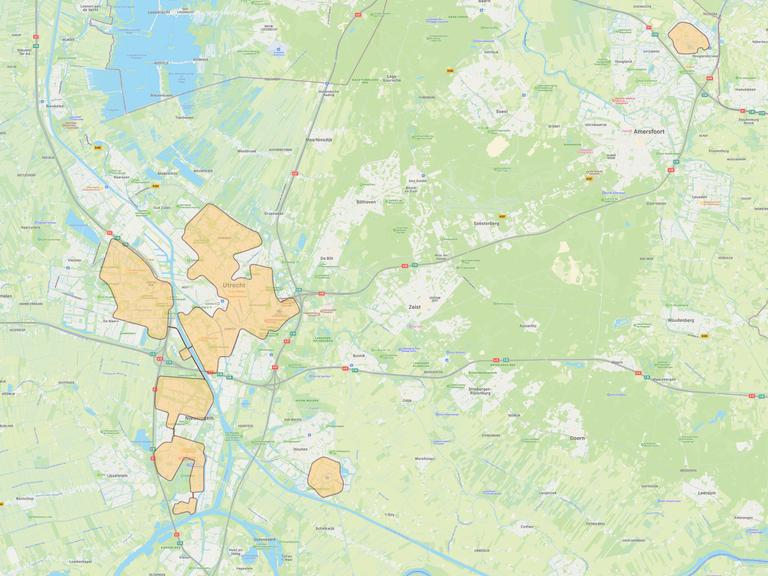 Plattegrond van Utrechtse warmtenetten