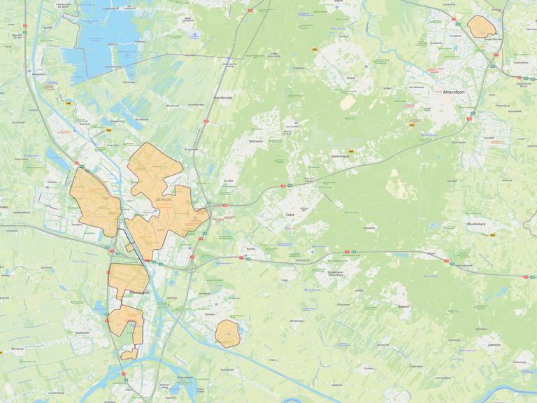 Plattegrond van Utrechtse warmtenetten