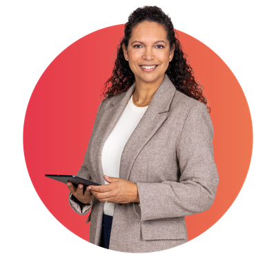 Femme d'affaires avec tablette