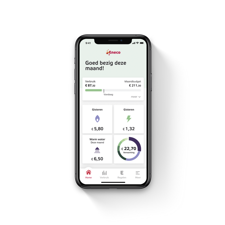 Een voorbeeld van de Eneco app