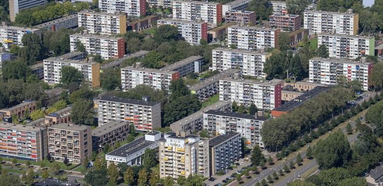 Luchtfoto van de wijk Groenoord