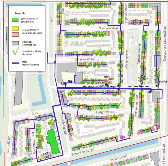 Kaart deelplan 6 voortgang tot week 36