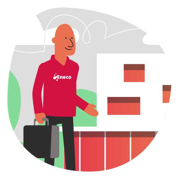 Illustratie Eneco monteur buiten