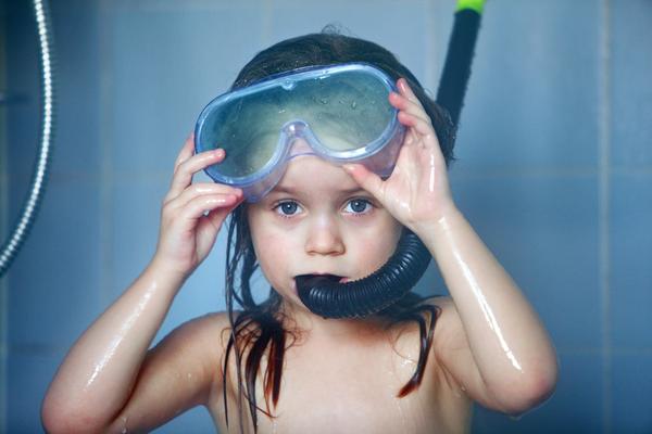 Child in the shower