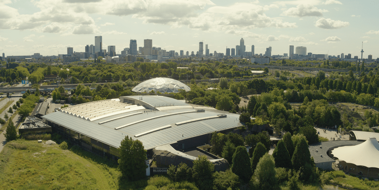 Luchtfoto van dierentuin Blijdorp