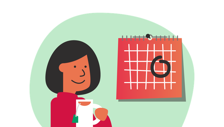 Illustratie vrouw met agenda 