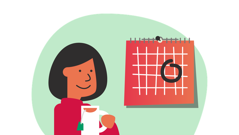 Illustratie vrouw met agenda 