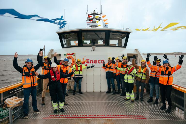 Eneco personeel op een schip