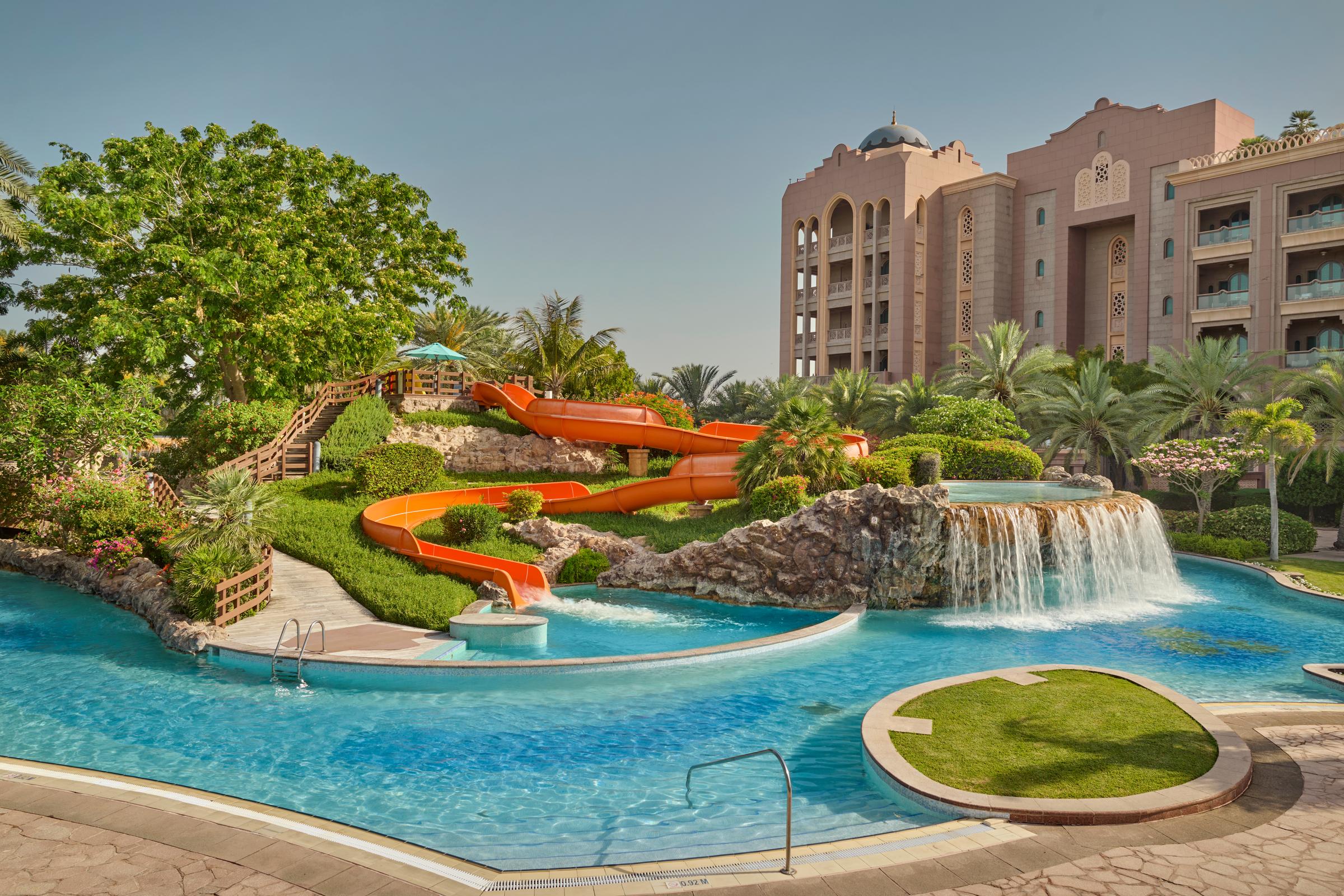 The Emirates Palace Mandarin Oriental Abu Dhabi's offers kids a range of fun activities such as two family-friendly pools, with a mega slides. Image credit: Emirates Palace Mandarin Oriental