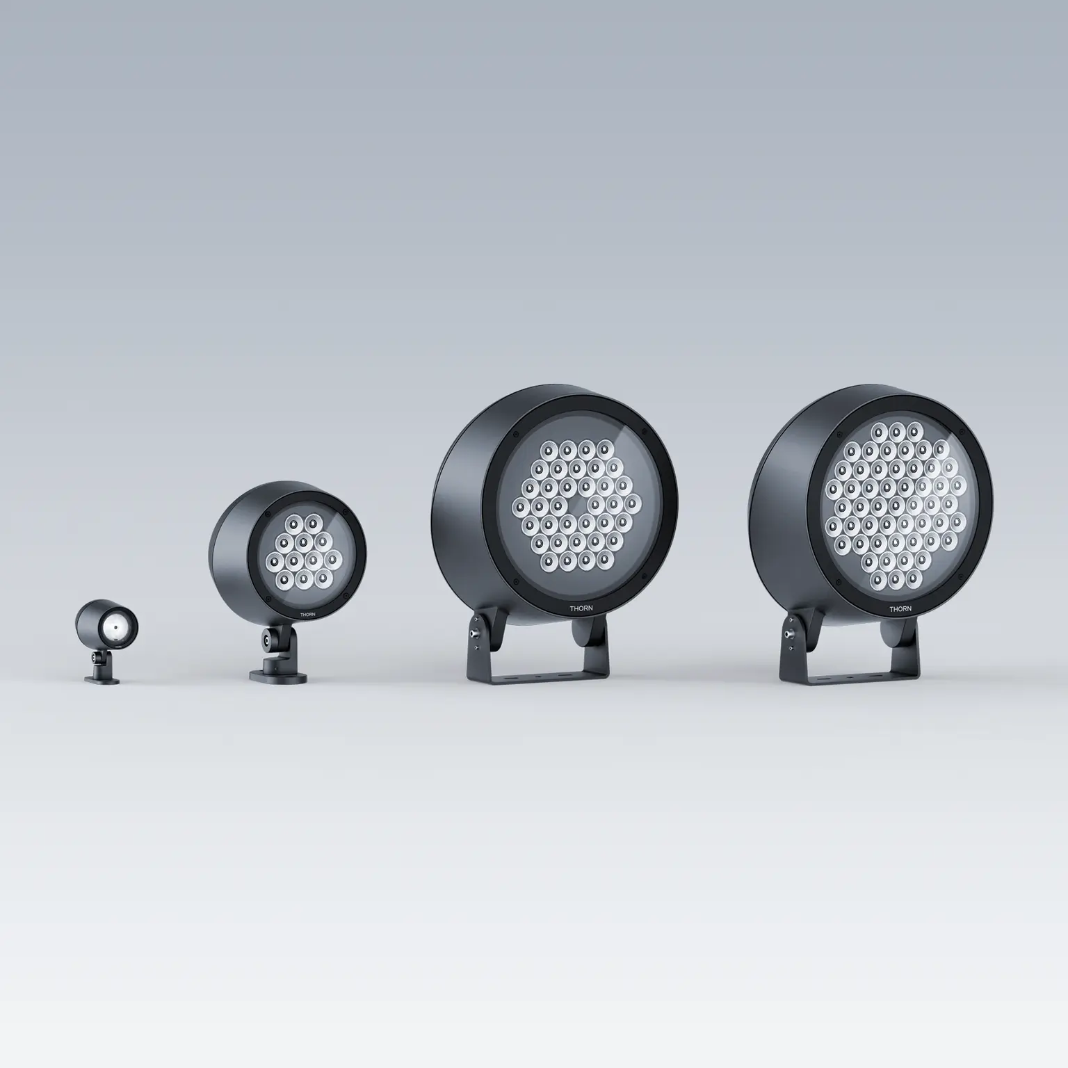 Immagine che mostra la famiglia di proiettori Contrast di Thorn Lighting