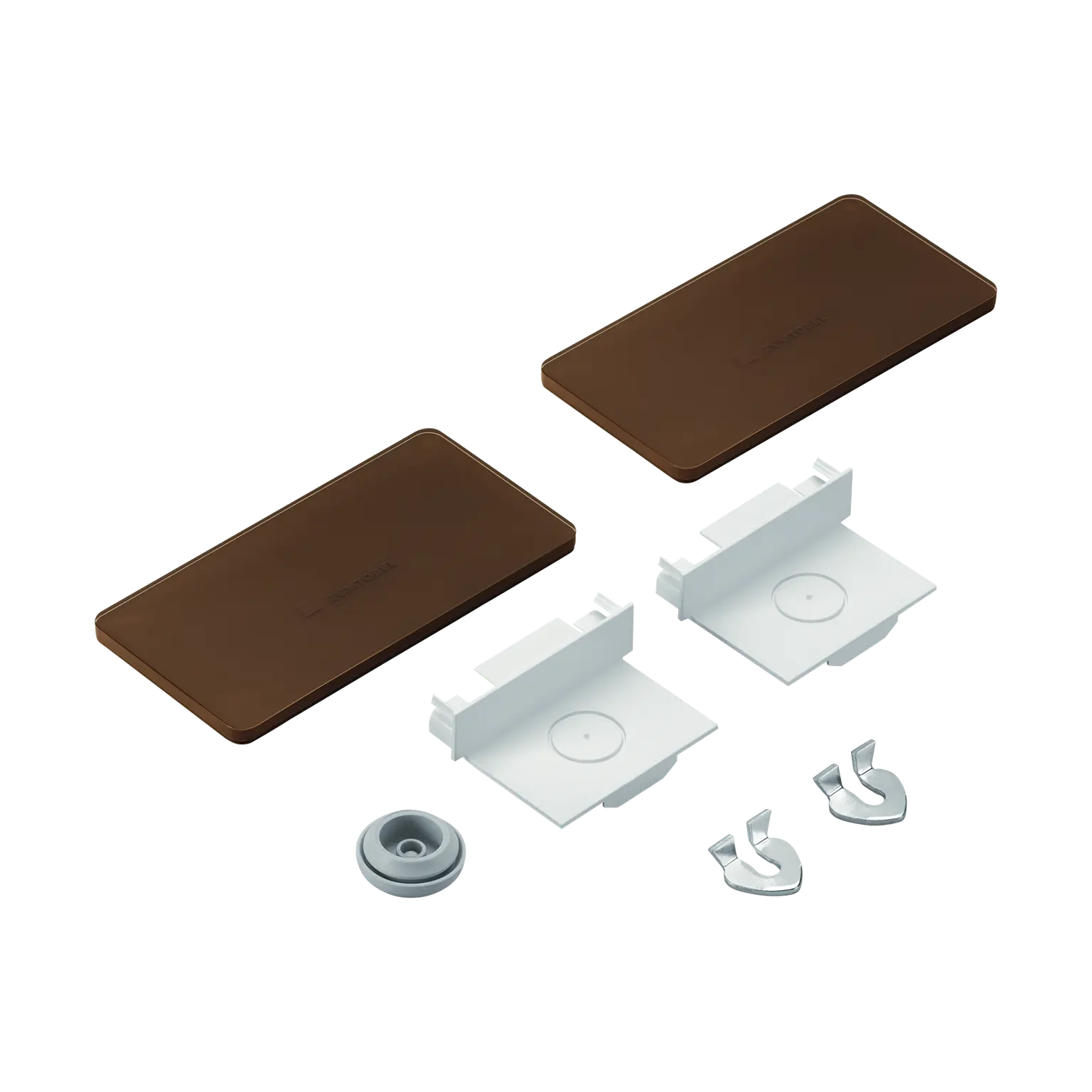 Zumtobel mounting hardware kit with clips, covers, and hooks for smart lighting systems
