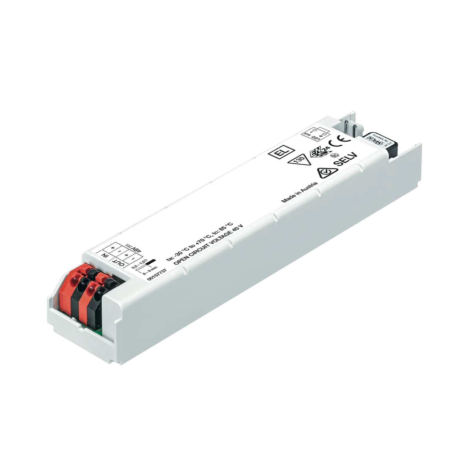 Slim linear LED driver for ceiling luminaires and emergency kits by Zumtobel