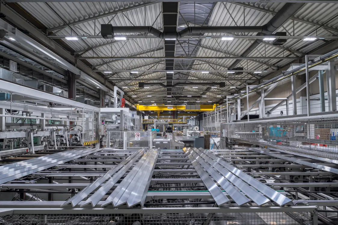 Vista di un magazzino presso Sapa Extrusion Nenzing Gmbh, AT