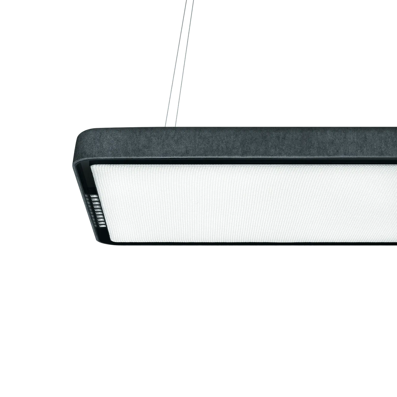 Lampada da soffitto acustica con pannelli fonoassorbenti, l'illuminazione Zumtobel per un'acustica ottimizzata