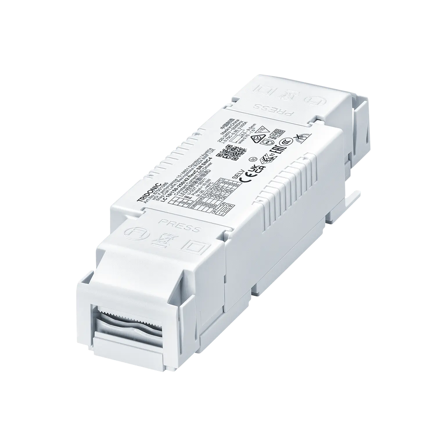 LED driver component for lighting control with technical labeling by Zumtobel