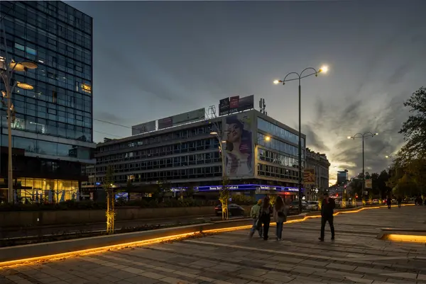 Beleuchtung der Stadt Sarajevo bei Nacht