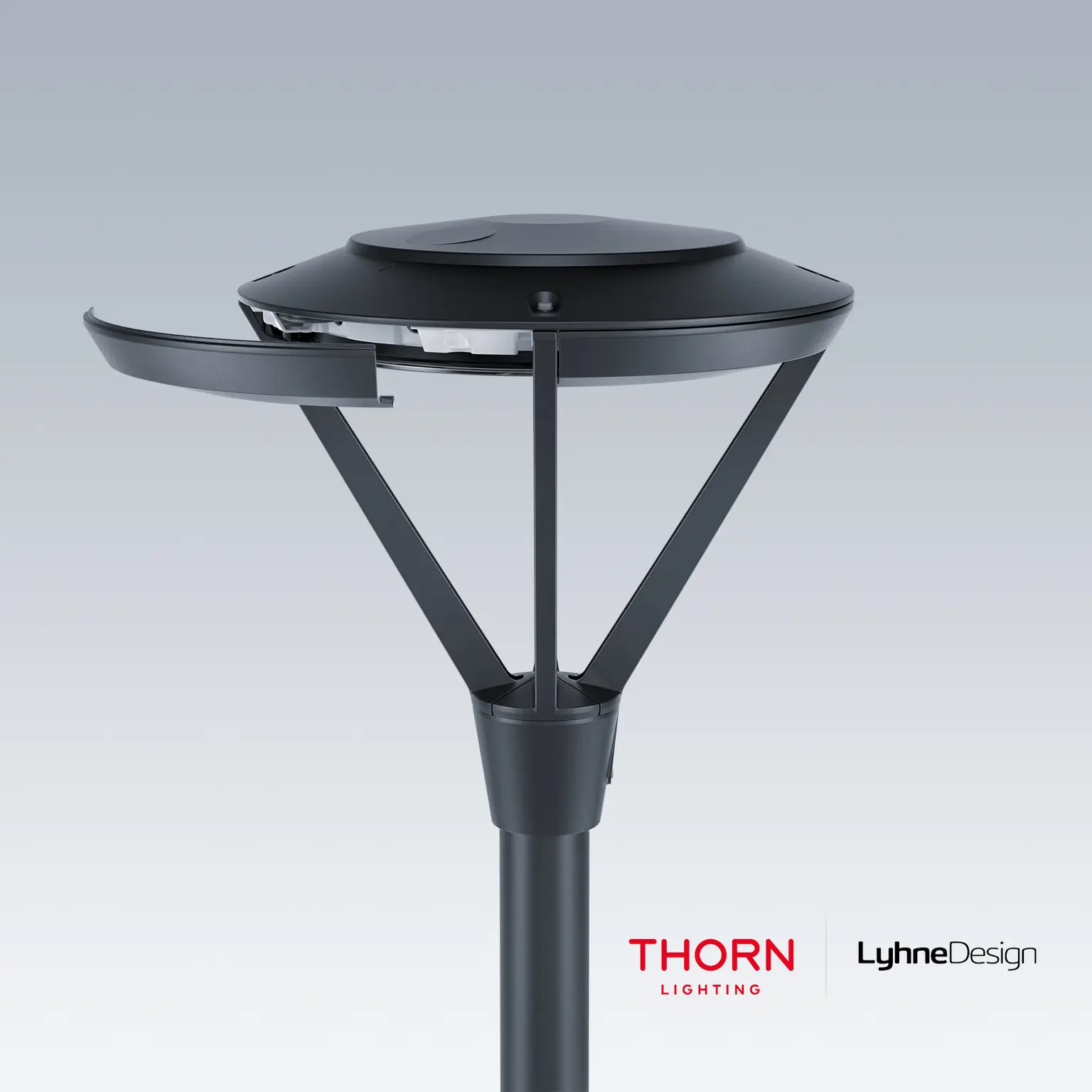 Apparecchio di illuminazione testapalo Avenue con design a quattro sezioni