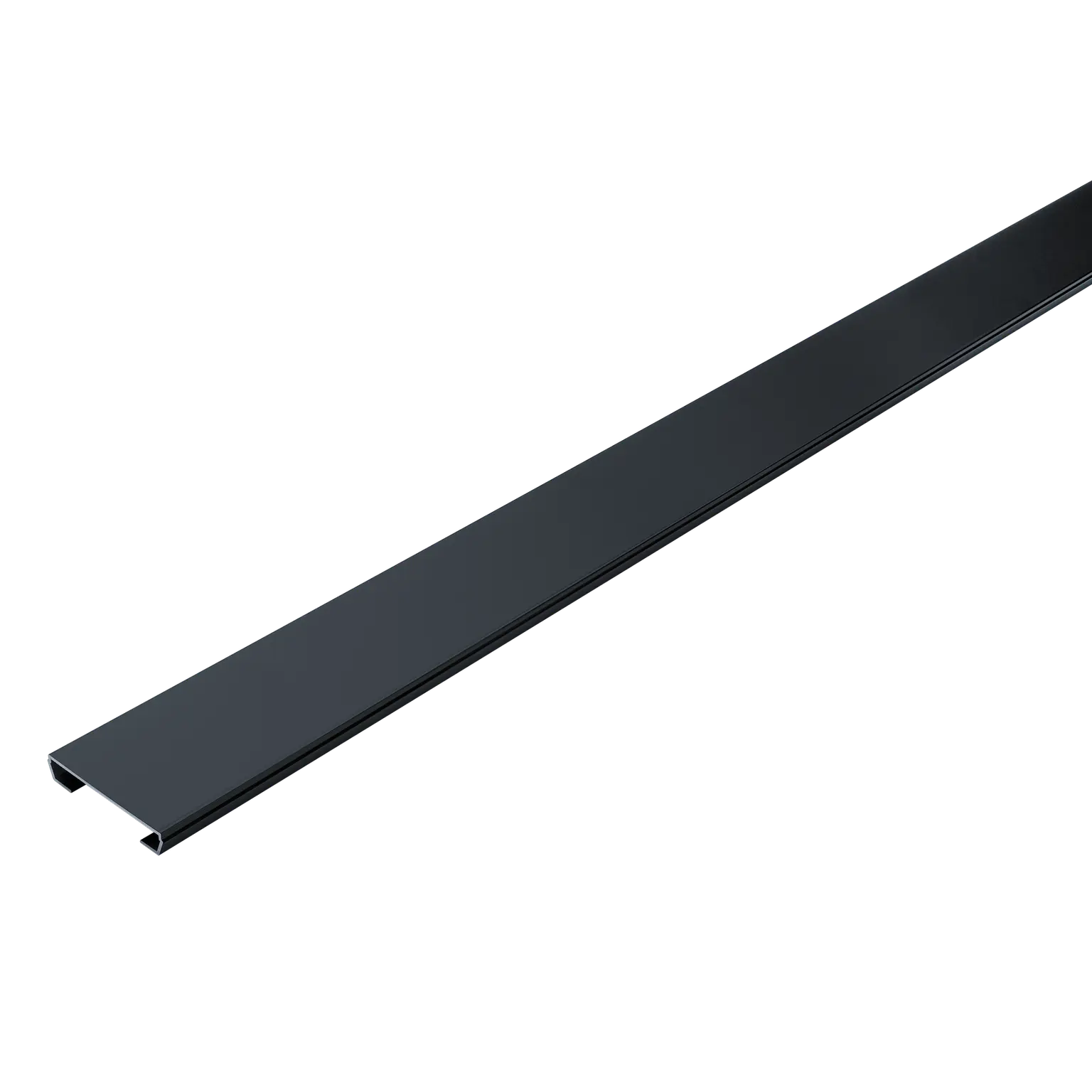 Linear black ceiling channel for suspended lighting system by Zumtobel