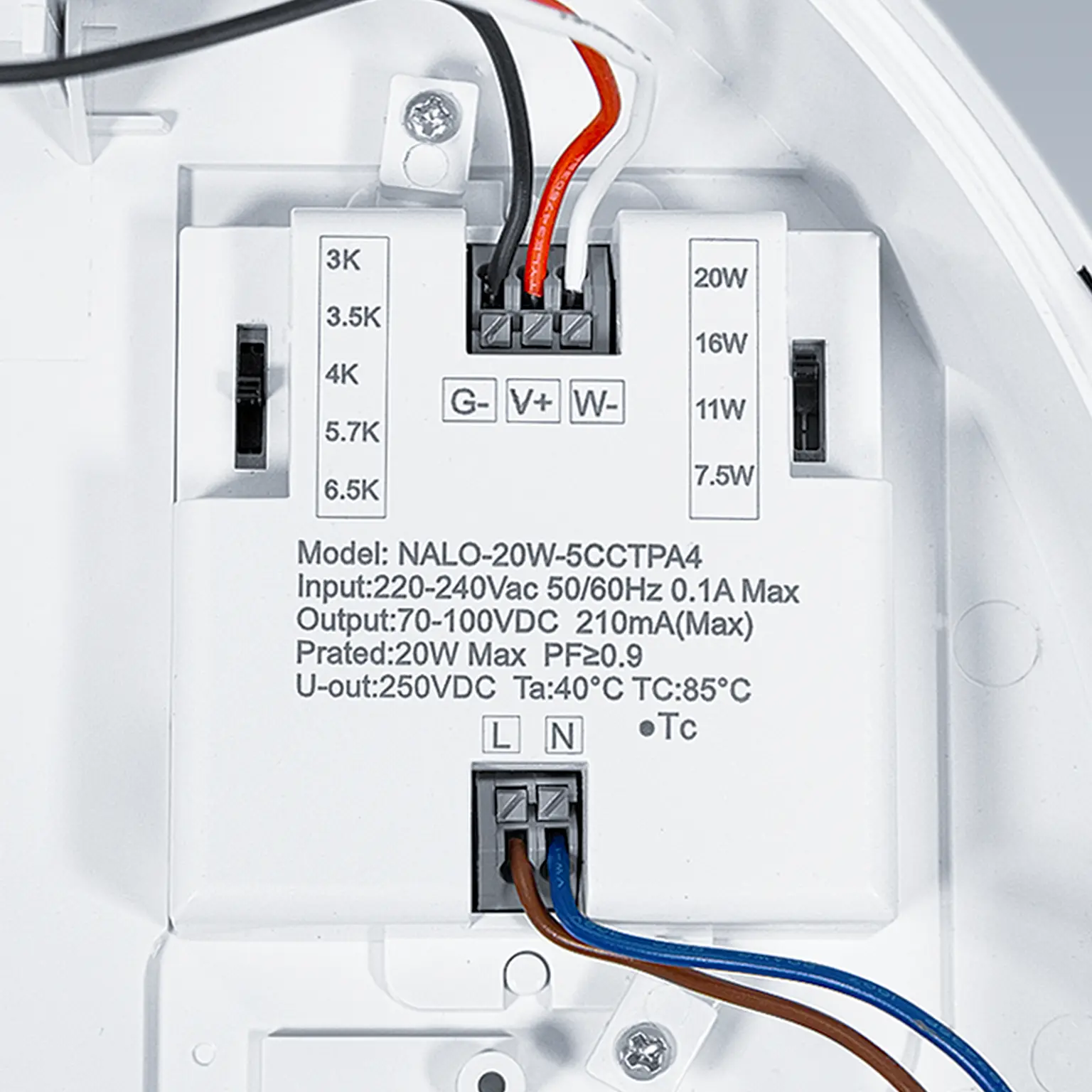 Close up of the Vario and Flex features switches for Tom Bulkhead