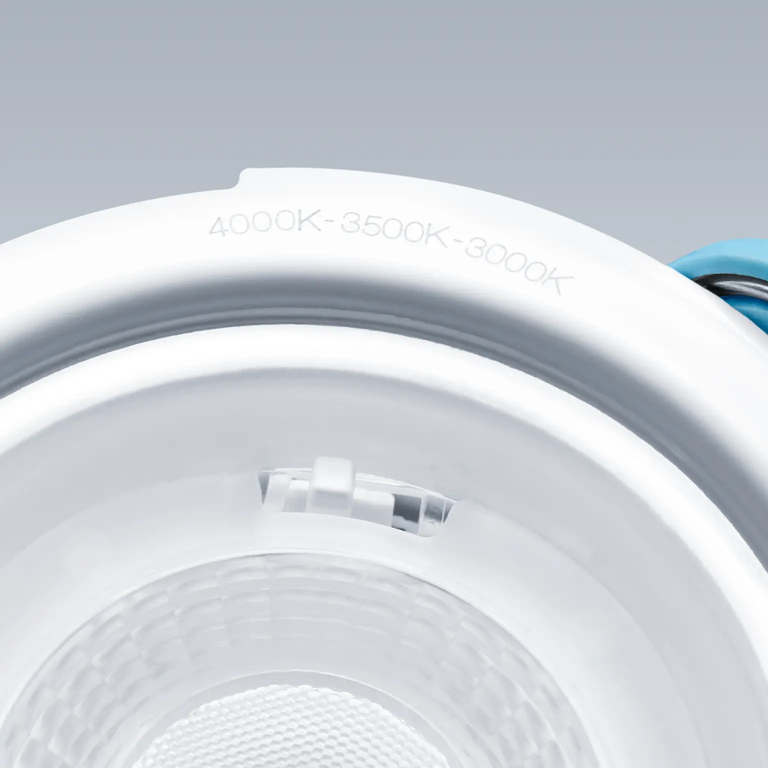 Sylvie fire rated downlight CCT switch close up