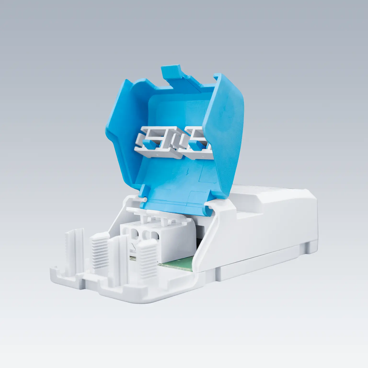 An image showing the Amy  recessed downlight connector for ease of installation
