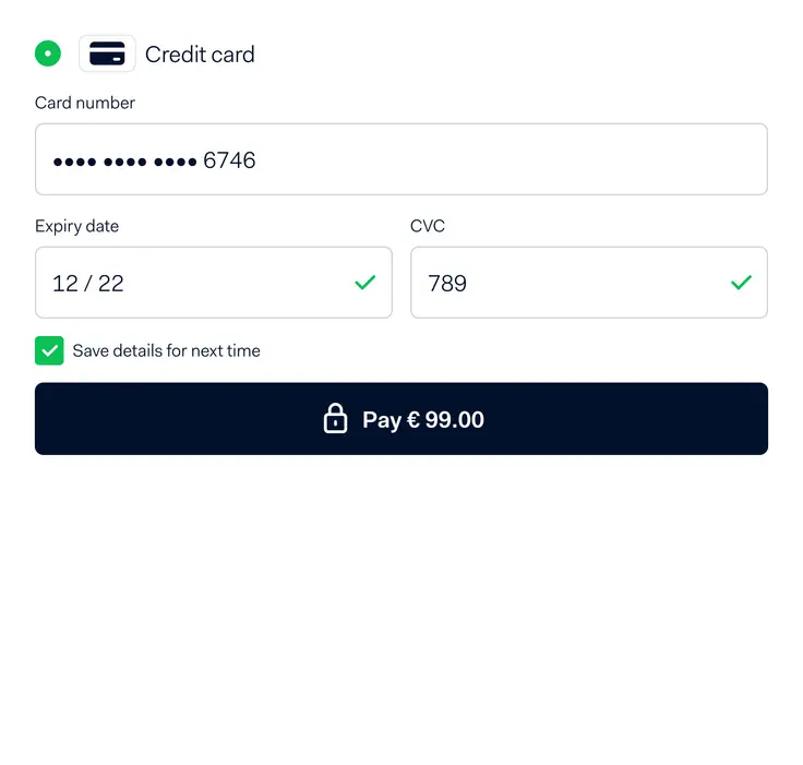 Checkout link interface